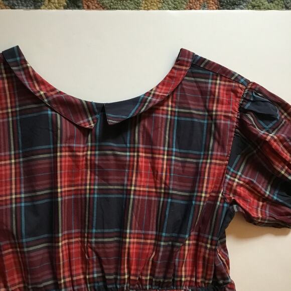 Tea Collection plaid puff sleeve collar dress - Picture 3 of 8